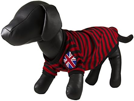 Petcessory PCG-002-RED-S Stripe Pattern Shirt, Small, Black/Red