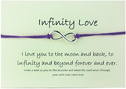 Best Friend/Sisters/Birthday/MUM Wish Bracelet Tibetan Charm Personalised Gift[Infinity Love,Purple]