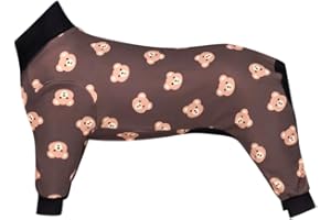 Spark Paws Pijama para perro, ultrasuave y elástico en 4 direcciones, traje de recuperación después de la cirugía, pijamas para perros pequeños, medianos y grandes - Bear Black - 3XL
