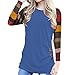 Produktbild Damen Kurzarm Lose Casual Bluse Einfarbig Rundhals T-Shirt Sommer Oberteil Langarm Tops Rovinci Pullover Herbst Knopf O-Ausschnitt Hemd Langarmshirt Sport Basictop Longshirt