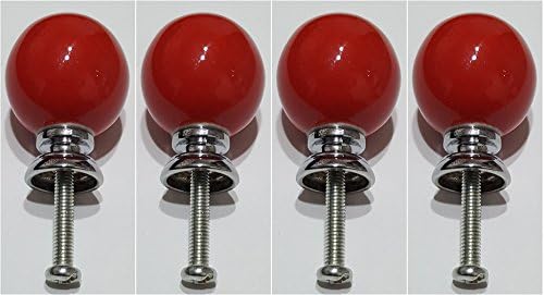 Ceramic Door Knobs Drawer Cabinet Children room Knobs set of four Red