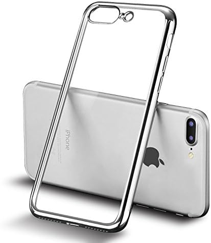 iPhone 7 Plus Case, ILUXUS® Plating Bumper [Drop Protection] [Metal Electroplating Technology] Soft Flexible TPU Silicone GEL Protective Cover for iPhone 7 Plus Case Cover (Silver)