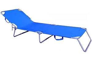 Stiliac LETTINO POKER BLU SDRAIO BRANDINA MARE SPIAGGIA LAGO GIARDINO PISCINA CAMPEGGIO PIEGHEVOLE POCCO INGOMBRO FACILE TRASPORTO CON MANIGLIE