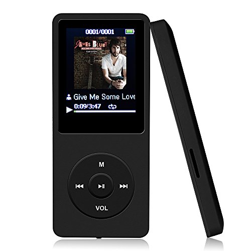 AGPtEK A02 70 Hours Music Playback MP3 Lossless Sound Entry Hi-Fi 8GB Music MP3 Player (Black)