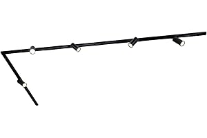 Ledvion - Iluminación LED sobre Riel 3M + 5 Focos de Riel (Negro, Regulable, Accesorio GU10), Luminaria de Riel Monofásica, Luminaria de Riel, Foco de Riel