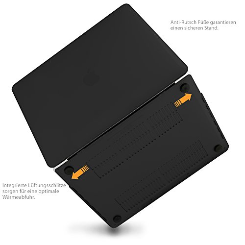 MyGadget MacBook Pro 13 Zoll *Matt* Case – Model mit / ohne Touchbar Ende 2016 (A1706 / A1708) Plastik Mac Hülle Schutzhülle Hartschale Cover (Schwarz) - 3
