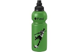 Fizzii Kinder- und Freizeittrinkflasche 600 ml (auslaufsicher bei Kohlensäure, schadstofffrei, spülmaschinenfest, Motiv: Kicker)