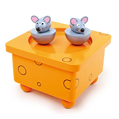 Spieluhr „Tanzmäuse“ aus Holz, mit abnehmbaren Magnet-Figuren, tanzende Mäuse und eine schöne Melodie verzaubern Babys und Kinder