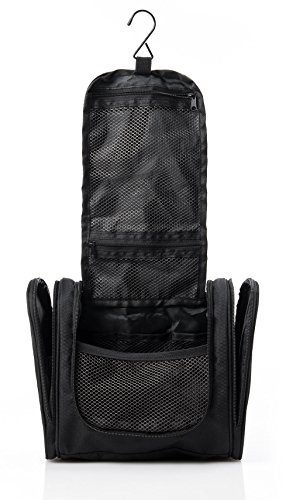TRAVEVO Kulturbeutel zum Aufhängen - inklusive Garantie - faltbare Kosmetiktasche mit stabilem Haken - wasserdichte XL Kulturtasche für Urlaub und Geschäftsreisen - 24 x 22 x 14 cm