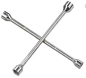 DELHI TRADERSS 4 Way Car Wheel Nut Cross Rim Wrench , 14-inch