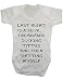 Last Night Is A Blur I Remember Sucking Titties And Then Shitting Myself Funny Offensive Mature Partied Too Hard Baby Bodysuit Babygrow Vest