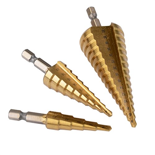 IDEALEBEN HSS Hex Shank Pagoda Stufenbohrer titannitriert 3-12/ 4-20/4-32