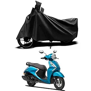 SEBONGO Dustproof UV Protection Water Resistant Body Cover for Yamaha Fascino 125 ( Black )