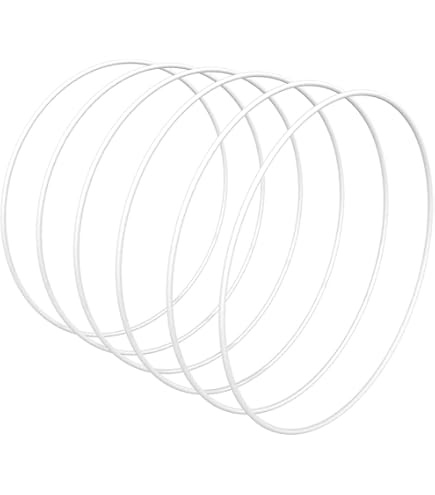 12 Cercles Métal Couronne Florale 5/10/15/20 Cm - Kit DIY Mariage Noël Décoration Artisanat Blanc 12 Cercles Métal Couronne Florale 5/10/15/20 Cm - Kit DIY Mariage Noël Décoration Artisanat Blanc