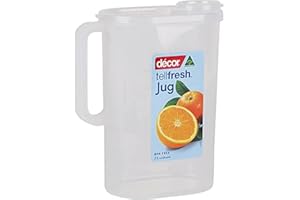 Décor Tellfresh 2L Water Jug with Pop Open Lid | Airtight Container | Graduated Measurement Markings Transparent