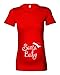 Women's Festive 'Santa Baby Christmas Hat' Maternity T-Shirt (L - 14, Red - White Print)