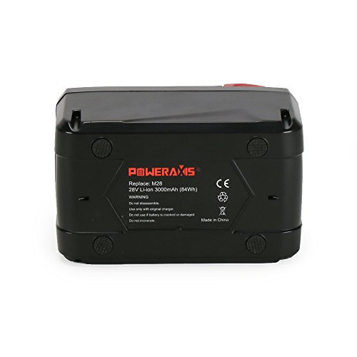 POWERAXIS 28V 3000mAh Li-ion Ersatzakku für Milwaukee M28, M28B, M28BX, MC28 V, M28 B, M28 BX, MC 28 wie 4932352732 4933416345 - 6