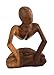 Produktbild Impressionata Deko Figur sitzend aus Waru Lot Holz Braun, Höhe 10cm, Abstrakte Holzfigur Afrika Asien Skulptur Mann Frau Handgefertigt aus Bali