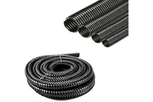 Love Aquatics 1.25 Inch (32mm) Black Corrugated Flexible Hose Fish Pond Pump Marine Flexi Pipe (5 Metre)