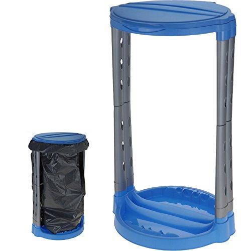 Müllsackständer 60 - 120l Blau Silber Müllständer Müllsackhalter Mülltonne Mülleimer Gelber Sack