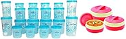 Princeware Twister Combo Plastic Package Container Set, 20-Pieces