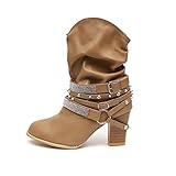 botas altas tacon ancho el corte ingles Estas lindas botas tienen una parte superior de cuero sintético que se eleva a mitad de la pantorrilla y resaltan detalles holgados en los ejes para una apariencia relajada.