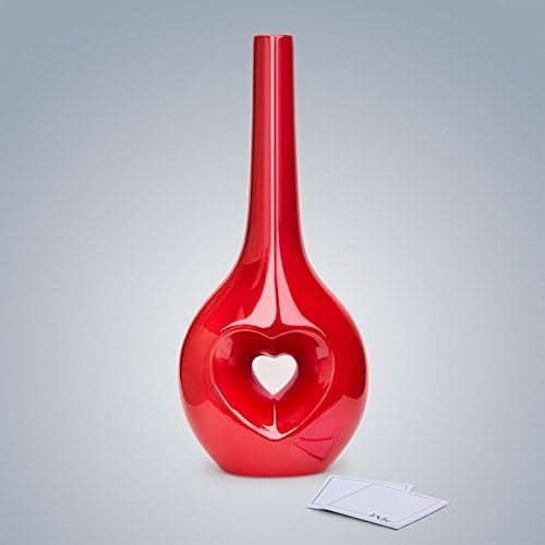 Wedding gift and wedding guest book - Alternative guest book - romantic handmade heart shaped vase (Red)