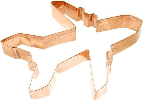 Old River Road Solid Copper Cookie Cutter Airplane Shape Biscuit, Jello Mold