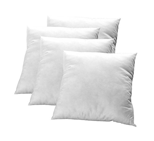 4 x Polyester Vlies Kissenfüllung 40x40 cm für Dekokissen aus 100% waschbarer Polyesterfaser (Corovin)