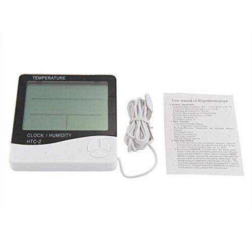 Gazechimp Digital LCD Thermometer Hygrometer Clock Uhr für Haus Reptile - 5