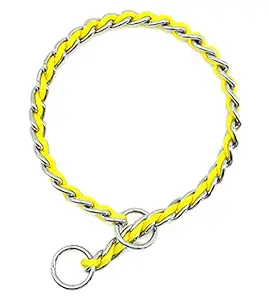 Coolsnail Chain Dog Collar Training Choke Collar-Metal Chain and Nylon Rope Fashion Design for Small to Large Dogs