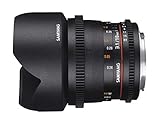 Incluye parasol extraíble Samyang F1322506101 - Objetivo para vídeo VDSLR para Sony E (Distancia Focal Fija 10mm, Apertura T3.1-22 ED AS NCS CS II), Negro