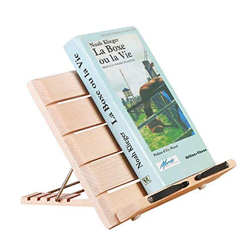 kelihood Reading Stand Book Stand Holder for Books Wooden Reading Frame Bamboo Wooden Reading Frame Music Stand Holder for Books iPads Tablets and Smartphones Holds Large or Small Cookbooks