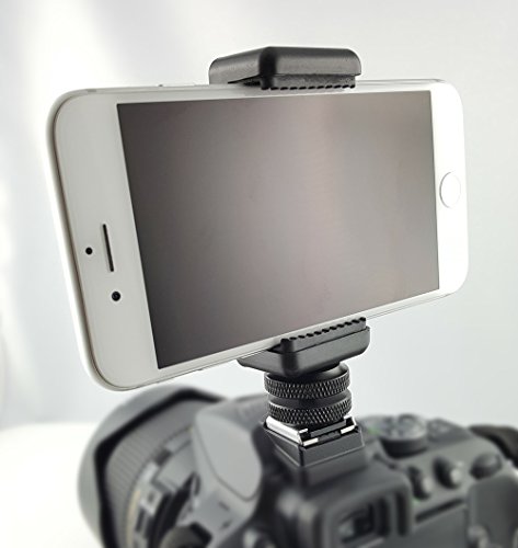 Smartphone Stativ Adapter mit mini Kugelkopf und Hotshoe Blitzschuh Adapter Komplett-Set mit 1/4â€œ Zoll Metall hochwertig