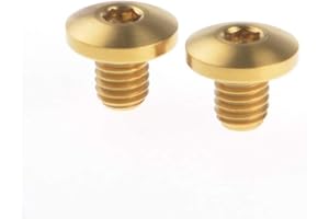 Ruifu Tornillos de aleación de titanio Gr5 M5 para mango de freno Shimano XT, tornillos de tapón de aceite para bicicleta (paquete de 2) (dorado)