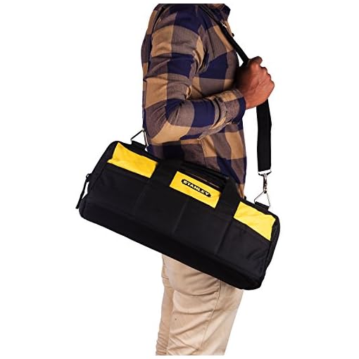 STANLEY 93-224 18'' 460mm Multipurpose Tools Storage Water Proof Nylon Bag for Easy & Convenient Storage, 1 Year Warranty, YELLOW & BLACK - Image 3