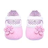 Ouneed Cute Girls Flower Baby Shoes Soft Sole Toddler PU Leather Crib Shoes (S, Light pink)