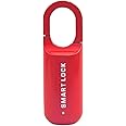Smart Fingerprint Padlock, Rechargeable Small Fingerprint Lock for School Gym Locker, Biometric Keyless Thumbprint Padlock, Electronic Fingerprint Touch Lock for Suitcase, Backpack, Luggage (Red)