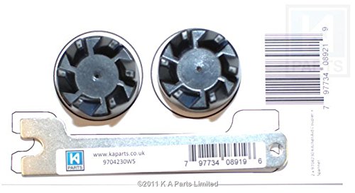 2 x KitchenAid Blender schwarzem Gummi Kupplung Getriebe 9704230 + 1 x Spindel Spanner-Tool zum Entfernen - 4