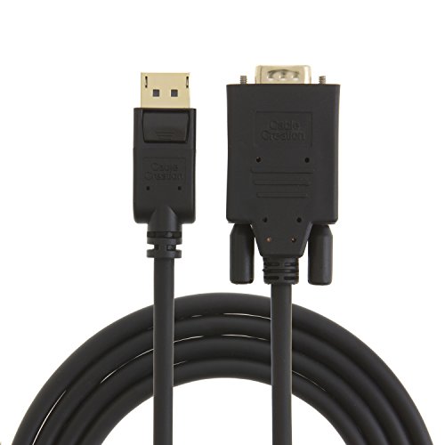 CableCreation Adapterkabel, 3 m, DisplayPort auf VGA, vergoldet Standard DP auf VGA Stecker, schwarz - 3