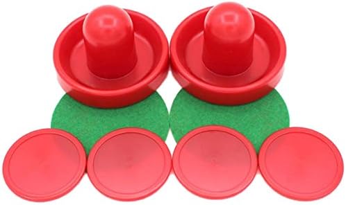 RUNakan Air Hockey Table Goalies with Puck Felt Pusher Grips Mallet Grip Red 96mm
