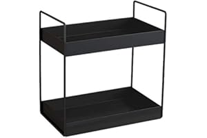 ‎XINGDOZ XINGDOZ 2 Tier Küchen Gewürzregal Standregale Duschablage aufbewahrung Badezimmer Arbeitsplatte Unterschrankregal Organizer Vanity Tray Kosmetik & Make-up Lagerung, Schwarz