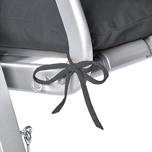 Beautissu Auflagen-Set Flair HS 180x50x8cm für Hollywood-Schaukel Garten-Bank-Auflage Schaumflockenfüllung Graphit-Grau - 7