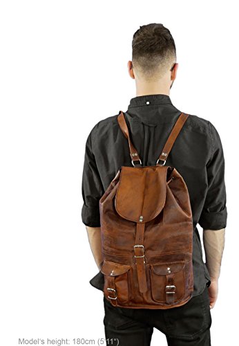 Gusti Leder nature  Louis  Rucksack Lederrucksack Umh  ngetasche Vintage Laptoptasche Ledertasche Schultertasche Uni Notebook Ledertasche Praktisch Ru