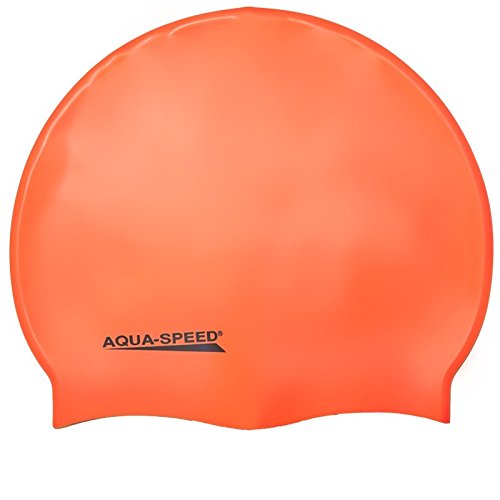 AQUA-SPEED - Gorro De Baño/Gorro De Natación - Super- Estirado Mega 100-75 (Naranja)