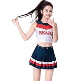Babyicon Damen Cheerleader Kostüme Uniform Fußball Sport Verrücktes Kleid Outfit (M)