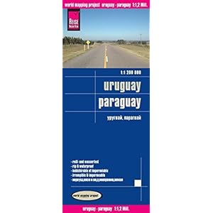 Uruguay, Paraguay, mapa de carreteras impermeable. Escala 1.200.000. Reise Know-How.