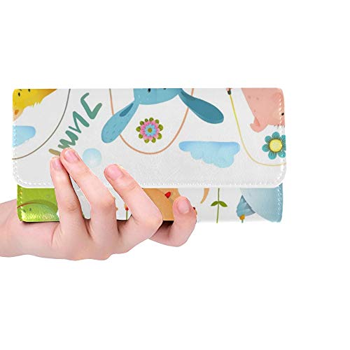 Preisvergleich Produktbild Einzigartige benutzerdefinierte Tier Set springseil Bunte Sammlung Frauen Trifold Brieftasche Lange geldbörse kreditkarteninhaber Fall Handtasche