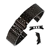 AUTULET Herren Edelstahl Armband Schwarz 23mm