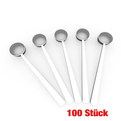 100 x Mini Meßlöffel 0,10ml - Kunsttoff - weiß